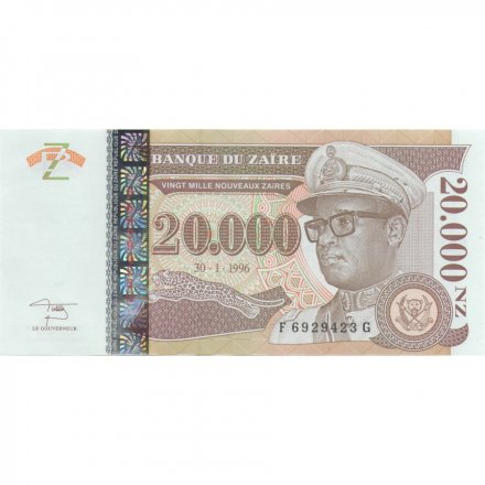 Заир 20000 новых заиров 1996 год UNC