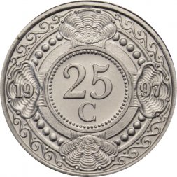 Антильские острова 25 центов 1997 год