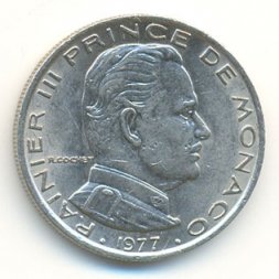 Монако 1 франк 1977 год
