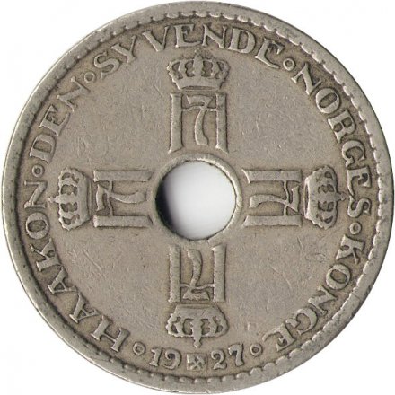 Норвегия 1 крона 1927 год - Король Хокон VII