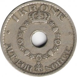 Норвегия 1 крона 1927 год - Король Хокон VII
