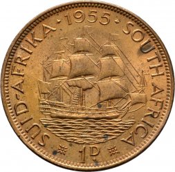 ЮАР 1 пенни 1955 год