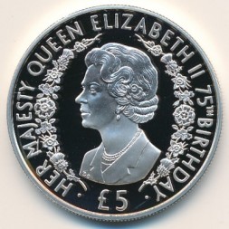 Монета Олдерни 5 фунтов 2001 год