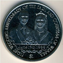 Виргинские острова 1 доллар 2000 год