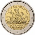 Ватикан 2 евро 2024 год - 750 лет со дня смерти Фомы Аквинского