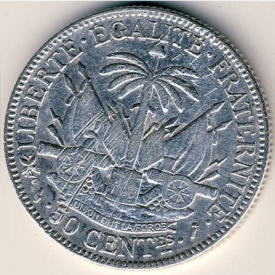 Гаити 50 сантимов 1883 год