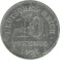 Германия 10 пфеннигов 1921 год (цинк, не магнитная)