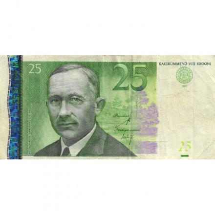 Эстония 25 крон 2007 год - Антон Хансен Таммсааре - VF-