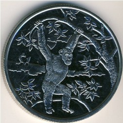 Монета Сьерра-Леоне 1 доллар 2006 год - Шимпанзе