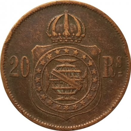 Бразилия 20 реалов 1868 год