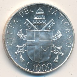 Ватикан 1000 лир 1986 год