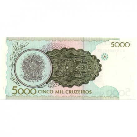 Бразилия 5000 крузейро 1990 год - редкая UNC