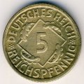 Веймарская республика 5 рейхспфеннигов 1936 год (D)