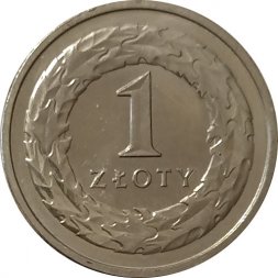 Польша 1 злотый 2019 год
