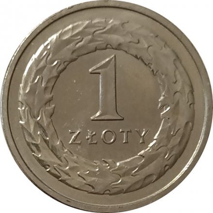 Польша 1 злотый 2019 год