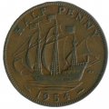 Великобритания 1/2 пенни 1954 год