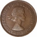 Великобритания 1/2 пенни 1954 год
