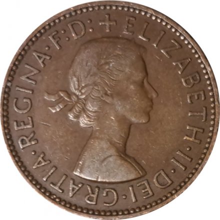 Великобритания 1/2 пенни 1954 год