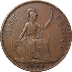 Великобритания 1 пенни 1946 год