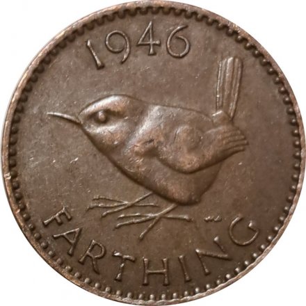 Великобритания 1 фартинг 1946 год - Крапивник