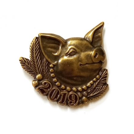Значок Год свиньи. 2019 год (на цанге)