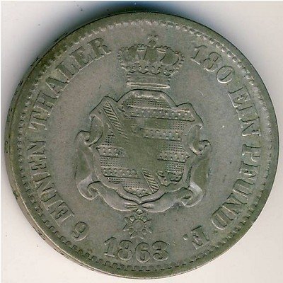 Саксония 1/6 талера 1863 год