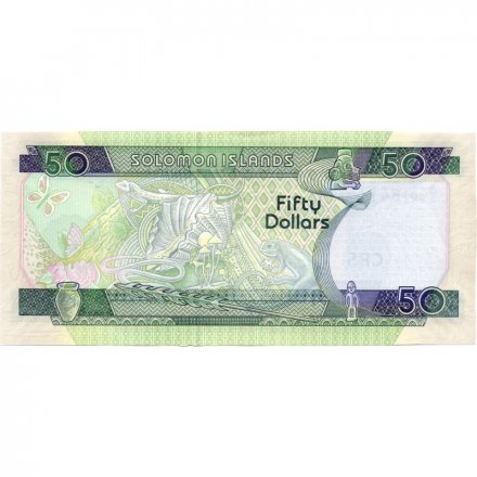 Соломоновы острова 50 долларов 2004 год - Ящерицы Гекконы UNC