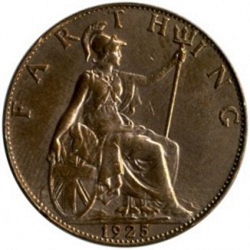 Великобритания 1 фартинг 1925 год - Король Георг V