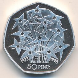 Великобритания 50 пенсов 1998 год