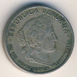 Перу 5 сентаво 1934 год