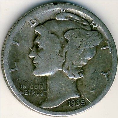 США 1 дайм (10 центов) 1935 год