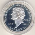 США 1 доллар 1993 год - 250-летие со дня рождения Томаса Джефферсона