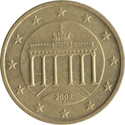 Германия 50 евроцентов 2002 год (F)