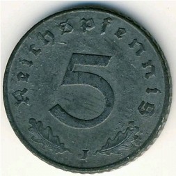 Третий Рейх 5 рейхспфеннигов 1941 год (J)