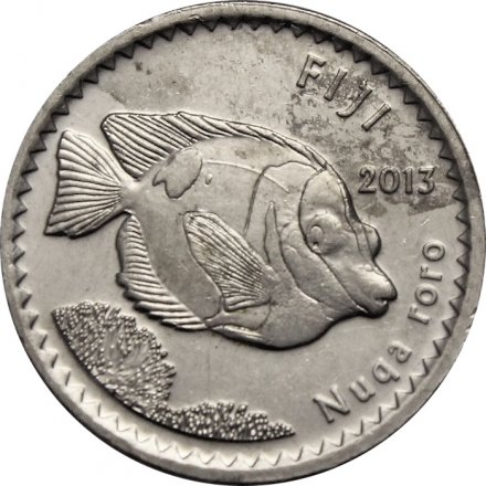 Фиджи 5 центов 2013 год - Рыба-кролик