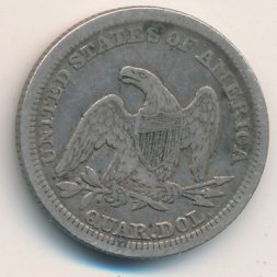 США 25 центов (1/4 доллара) 1855 год