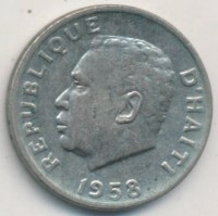 Монета Гаити 5 сентим 1958 год