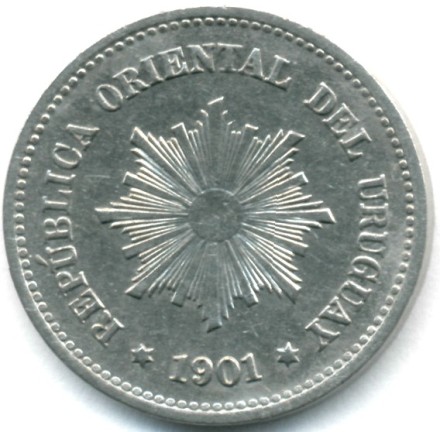 Уругвай 5 сентесимо 1901 год
