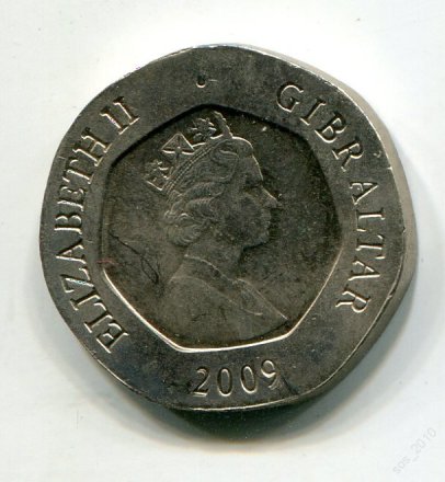 Гибралтар 20 пенсов 2009 год