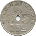 Бельгия 25 сантимов 1938 год BELGIE - BELGIQUE