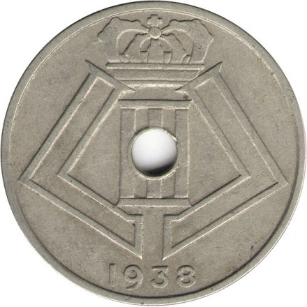 Бельгия 25 сантимов 1938 год BELGIE - BELGIQUE