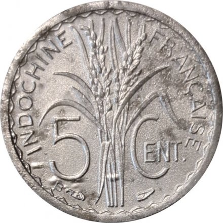 Французский Индокитай 5 центов 1946 год (B) - F