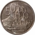 Новая Зеландия 50 центов 1970 год - Парусник &quot;ENDEAVOUR&quot; (BU)