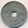 Франция 25 сантимов 1920 год
