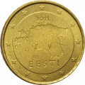 Эстония 10 евроцентов 2011 год - Контурная карта Эстонии
