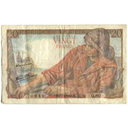 Франция 20 франков 1943 год - F