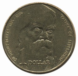 Монета Австралия 1 доллар 1996 год - 100 лет со дня смерти сэра Генри Паркса