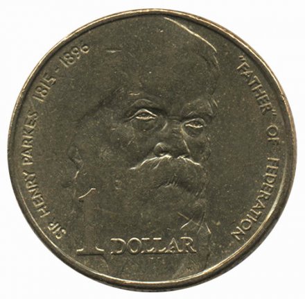 Австралия 1 доллар 1996 год - 100 лет со дня смерти сэра Генри Паркса