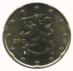 Финляндия 20 евроцентов 2010 год - Герб Финляндии