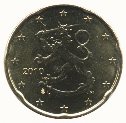 Финляндия 20 евроцентов 2010 год - Герб Финляндии